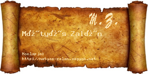 Mátyás Zalán névjegykártya